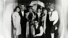 Rosa Rosenstein with friends at a Purim celebration