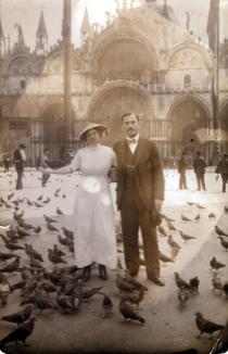 Kati Andai's parents Lajos and Margit Erdos during WWI on their honeymoon