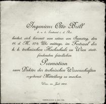 Einladung zur Promotion Otto Brill