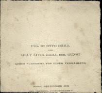 Heiratsanzeige Otto und Livia Brill