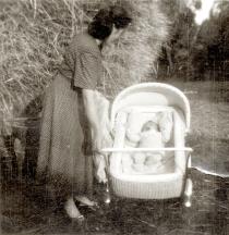 Edith Klein with baby son Arnold Klein